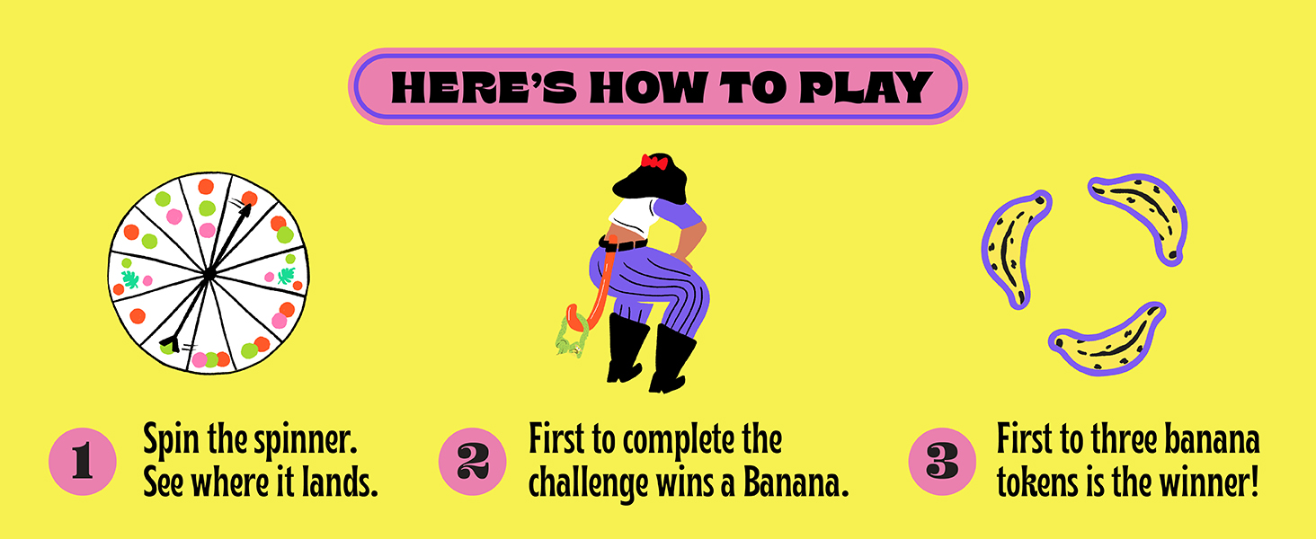 It's Bananas Monkey Tail Game - Family party game board game for bachelorette holiday drinking fun