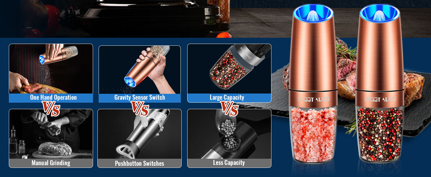 electric salt and pepper grinder set