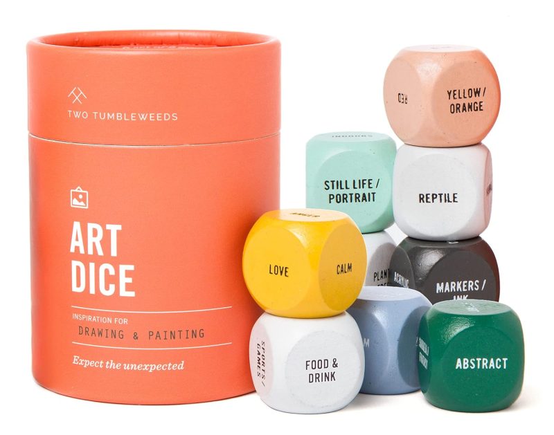 Drawing and Painting Prompt Dice Set - Creative Art Inspiration for Artists, Adults, and Students - 9 Art Game Dice for Studio & Classroom
