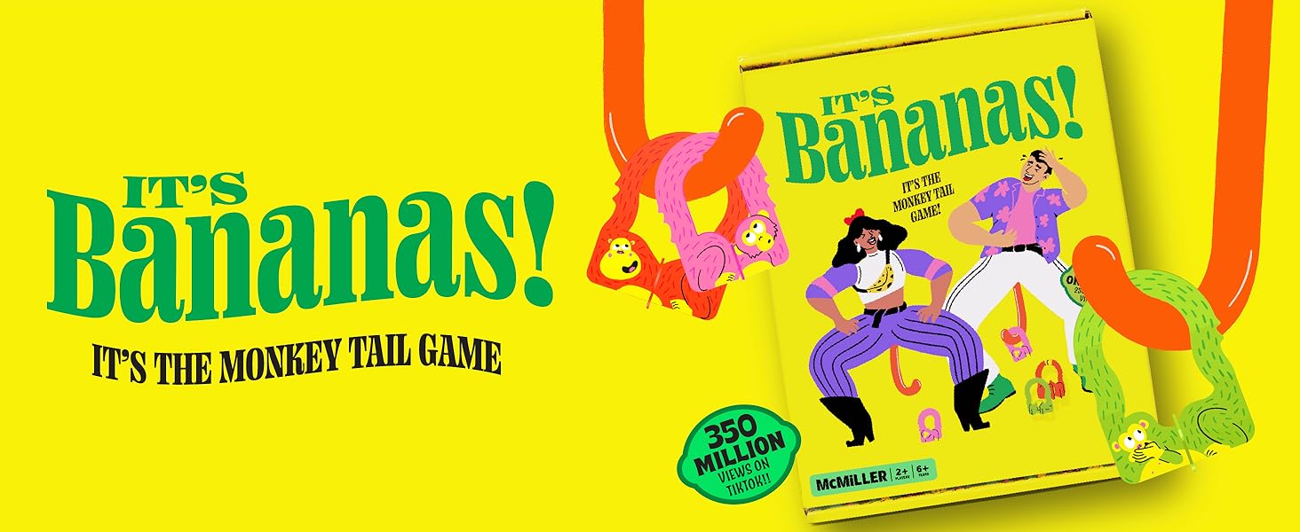 It's Bananas Monkey Tail Game - Family party game board game for bachelorette holiday drinking fun
