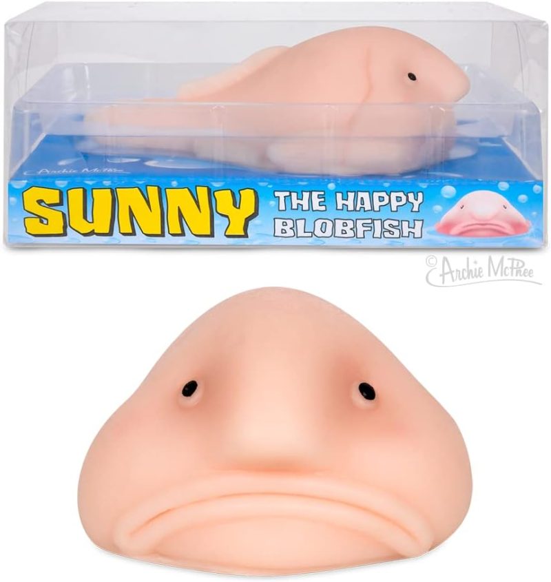 English: Squishy Blobfish Toy - Novelty Stress Relief Squeeze Animal Figure for Kids & Adults