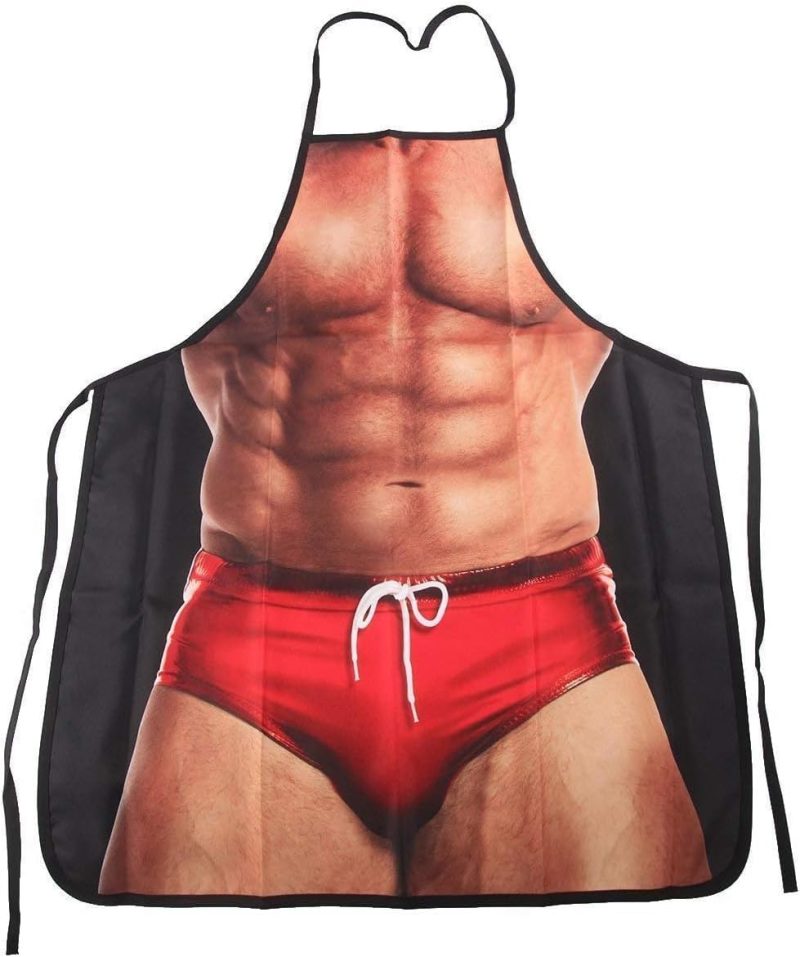 Funny Cooking Apron for Men - Novelty Kitchen Bib for Grilling, Baking, and Party Use, One Size Fits Most